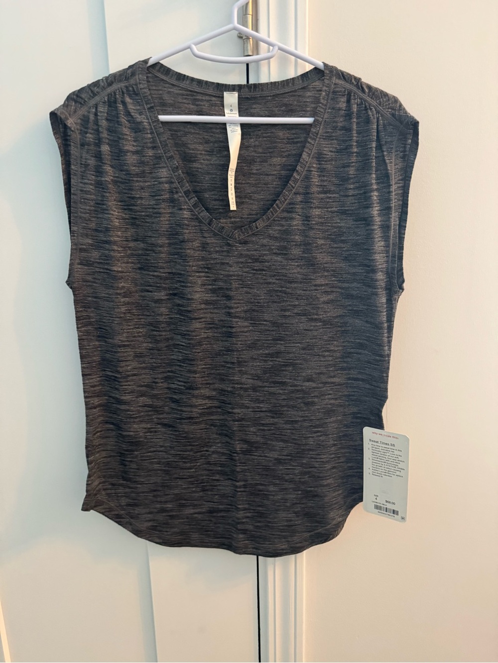 Lululemon Women's V-Neck Short Sleeve Top — Charcoal Gray